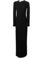 Stella Mccartney Embroidered Lace Detail Gown, Women's, Size: 46, Black, Rayon/acetate/spandex/elastane/silk