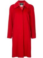 Chanel Vintage Long Sleeve Coat Jacket - Red