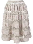 Alaïa Pre-owned 2000's Layered Ruffled Skirt - Neutrals