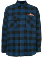 Doublet Back Embroidered Checked Shirt - Blue