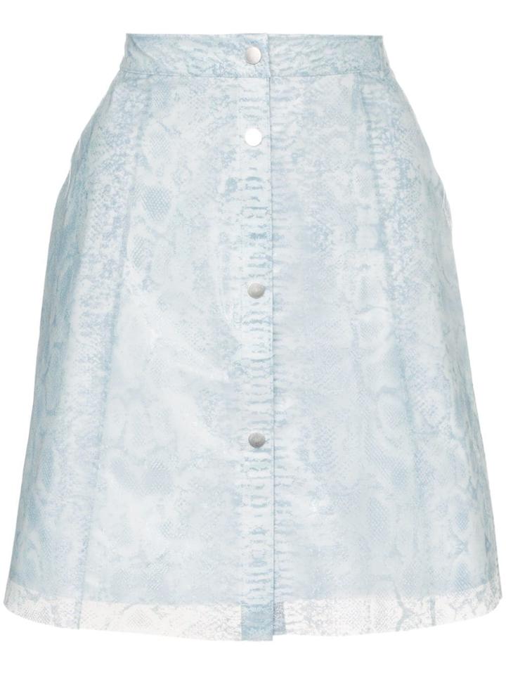 Paskal Reflective Translucent Printed Skirt - Blue