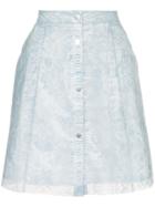Paskal Reflective Translucent Printed Skirt - Blue