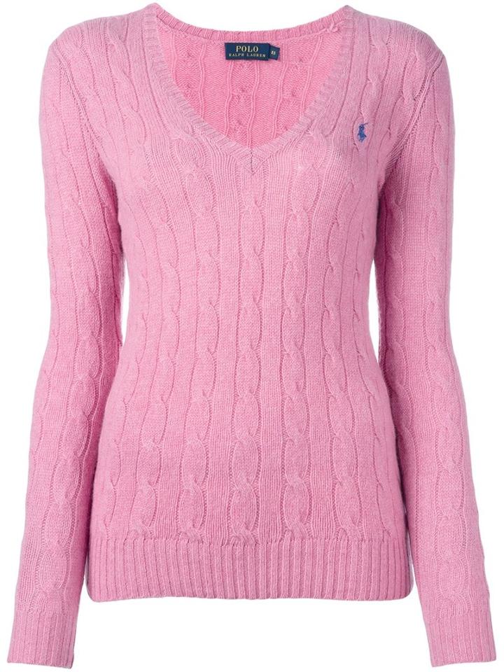 Polo Ralph Lauren Cable Knit Jumper, Women's, Size: Xs, Pink/purple, Cashmere/merino