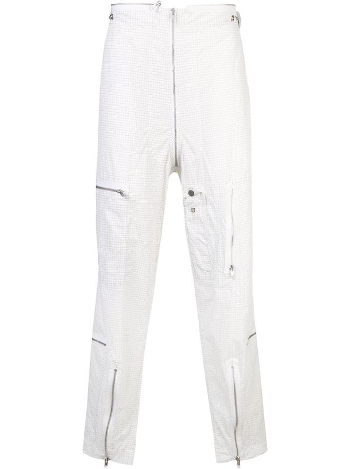 Maison Margiela Zippered Grid Parachute Trousers - White