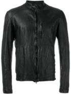 Salvatore Santoro Band Collar Jacket, Men's, Size: 52, Black, Leather