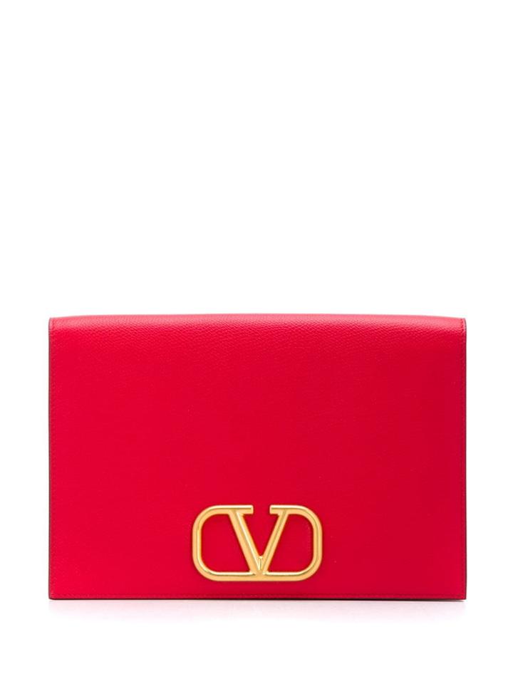 Valentino Valentino Garavani R-ring Clutch Bag - Red