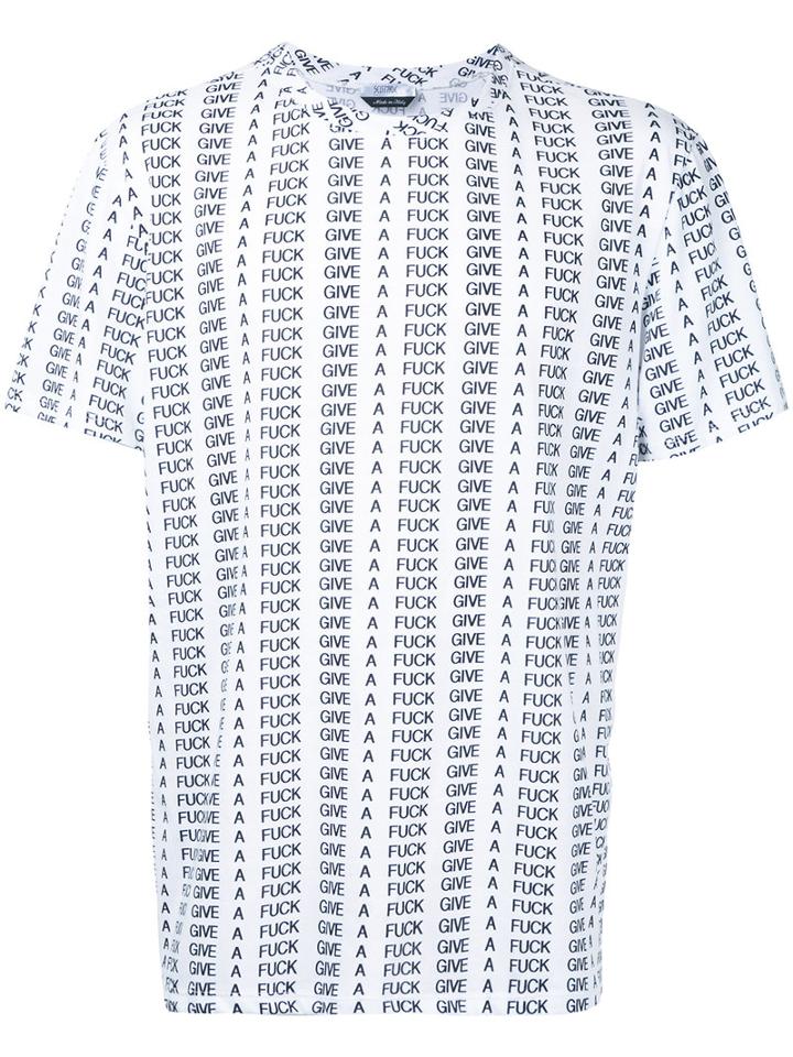 Selfmade By Gianfranco Villegas - Text Print T-shirt - Men - Cotton - 48, White, Cotton
