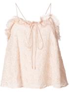 See By Chloé Ruffle-trimmed Floral Top - Nude & Neutrals