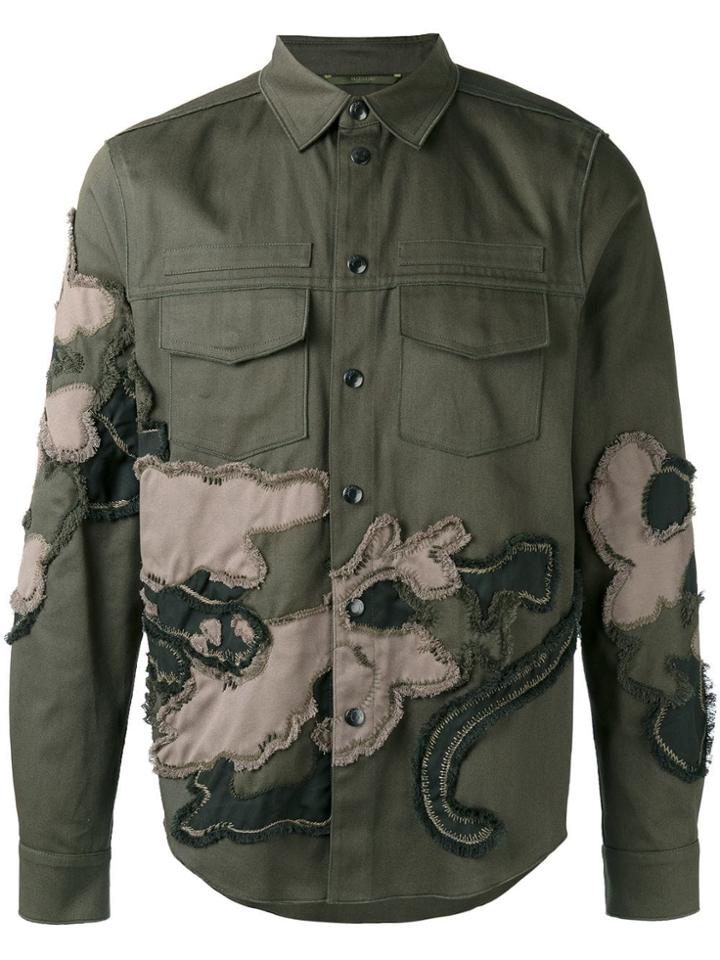 Valentino Embroidered Shirt Jacket - Green