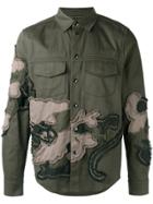 Valentino Embroidered Shirt Jacket - Green