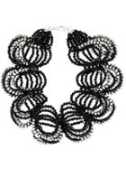 Night Market Beaded Ruffle Necklace, Women's, Black, Glass