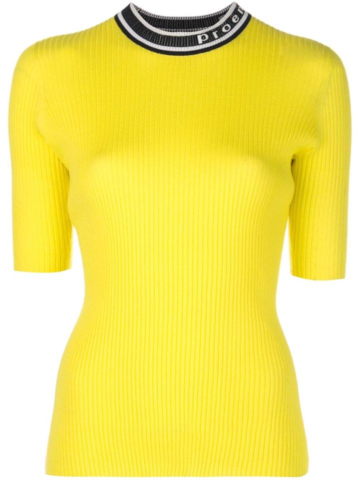 Proenza Schouler Ribbed Jersey Top - Yellow