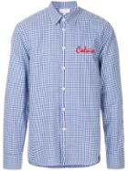 Ck Calvin Klein Logo Embroidered Classic Gingham Shirt - Blue