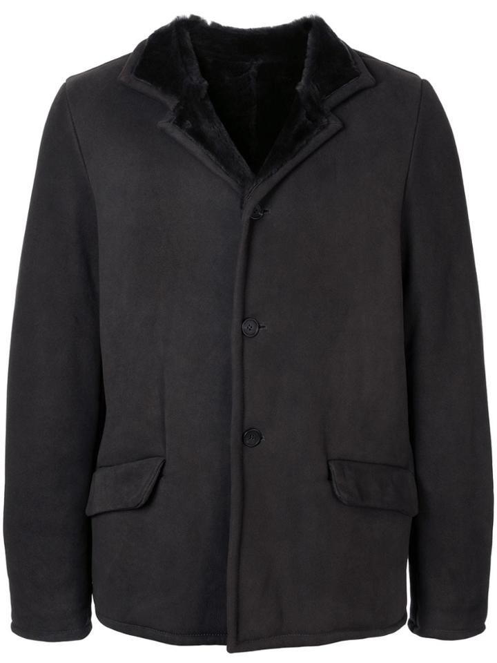 Bergfabel Shearling-lined Leather Jacket - Black