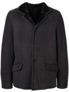 Bergfabel Shearling-lined Leather Jacket - Black