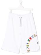 Marcelo Burlon County Of Milan Kids Flag Print Shorts - White