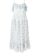 Saint Laurent Floral Print Maxi Dress, Women's, Size: 36, White, Silk