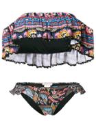 Anjuna Ruffle Trim Paisley Bikini Set - Multicolour