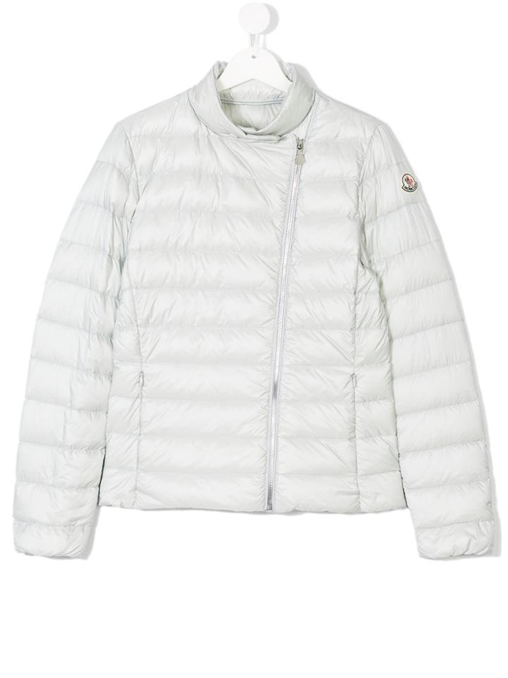 Moncler Kids Teen Padded Biker Jacket - Blue