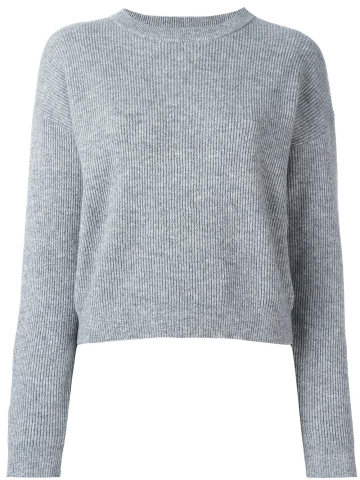 Frame Denim Boat Neck Jumper, Women's, Size: Small, Grey, Cashmere