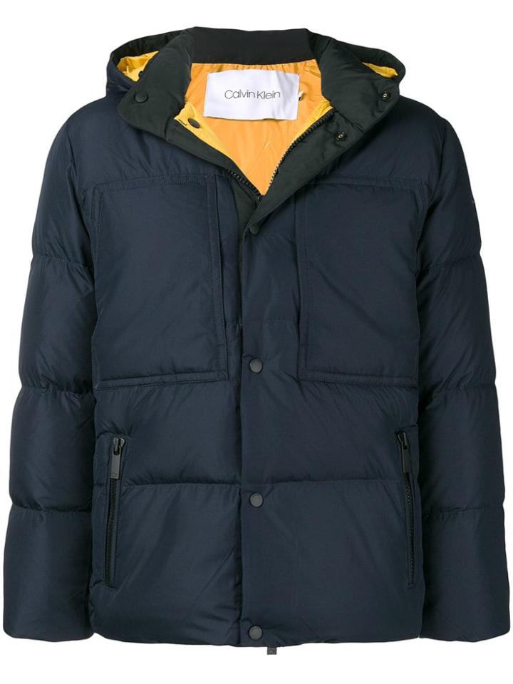 Calvin Klein Hooded Puffer Jacket - Blue