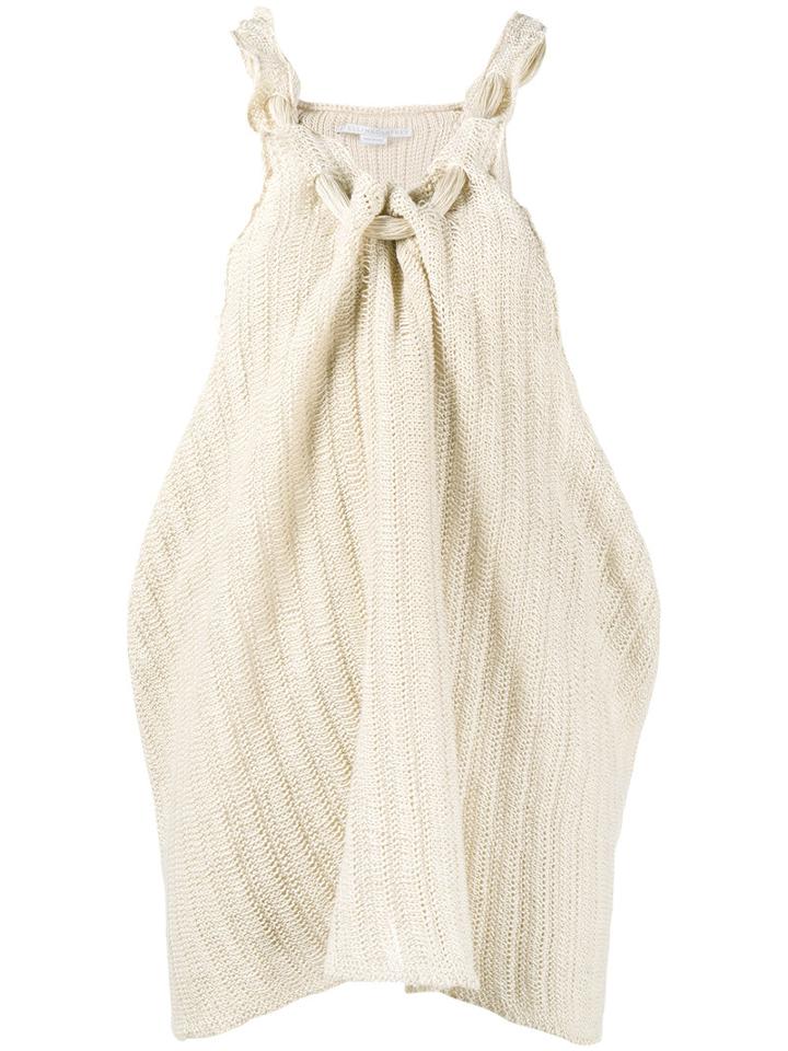 Stella Mccartney - Crochet Sleeveless Top - Women - Linen/flax - 36, Women's, Nude/neutrals, Linen/flax