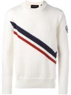 Rossignol Diagonal Stripe Jumper, Men's, Size: 52, White, Virgin Wool/mohair