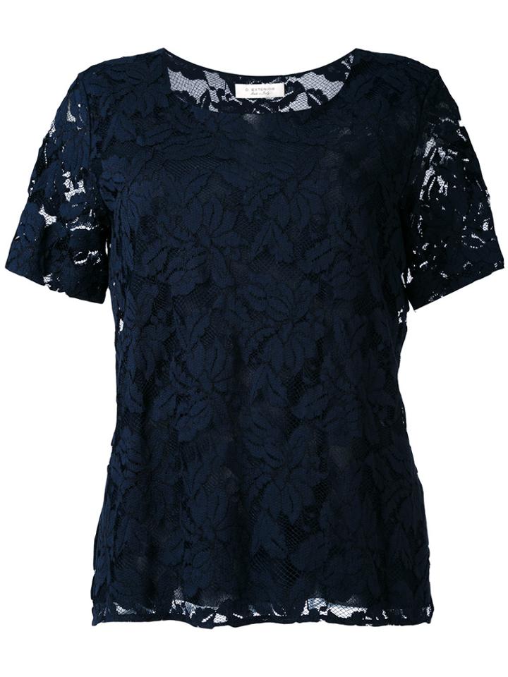 D.exterior Embroidered Blouse - Blue