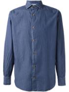 Eleventy Denim Shirt, Men's, Size: 42, Blue, Cotton