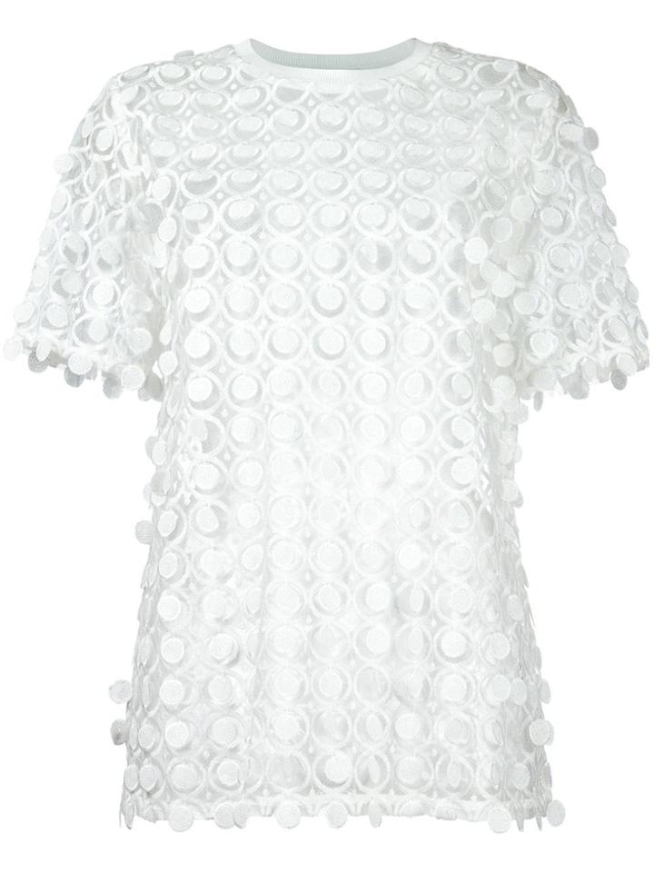 Carven Lace Detail Blouse - White