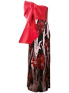 Christian Pellizzari - One Shoulder Floral Gown - Women - Silk/polyamide/polyester/polyimide - 44, Women's, Red, Silk/polyamide/polyester/polyimide