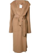 Barbara Casasola Belted Hooded Coat - Brown