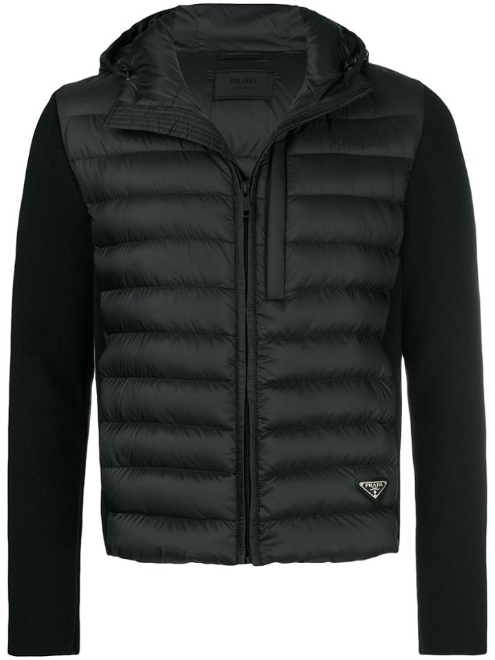 Prada Hooded Down Jacket - Black