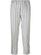 Alberto Biani Striped Trousers, Women's, Size: 46, Grey, Silk/acetate/viscose