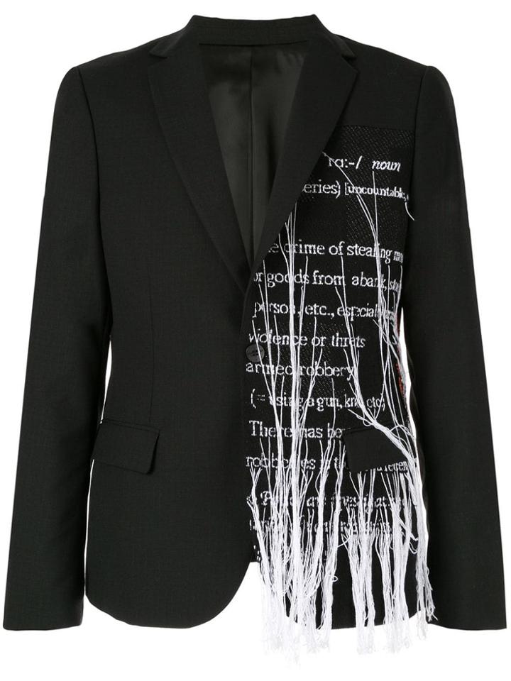 Yoshiokubo Fringe Details Blazer - Black