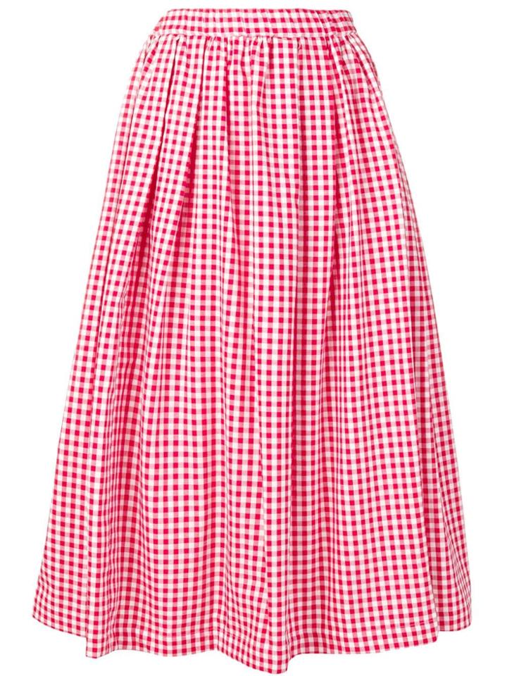 Comme Des Garçons Girl Gingham Full Skirt - Red