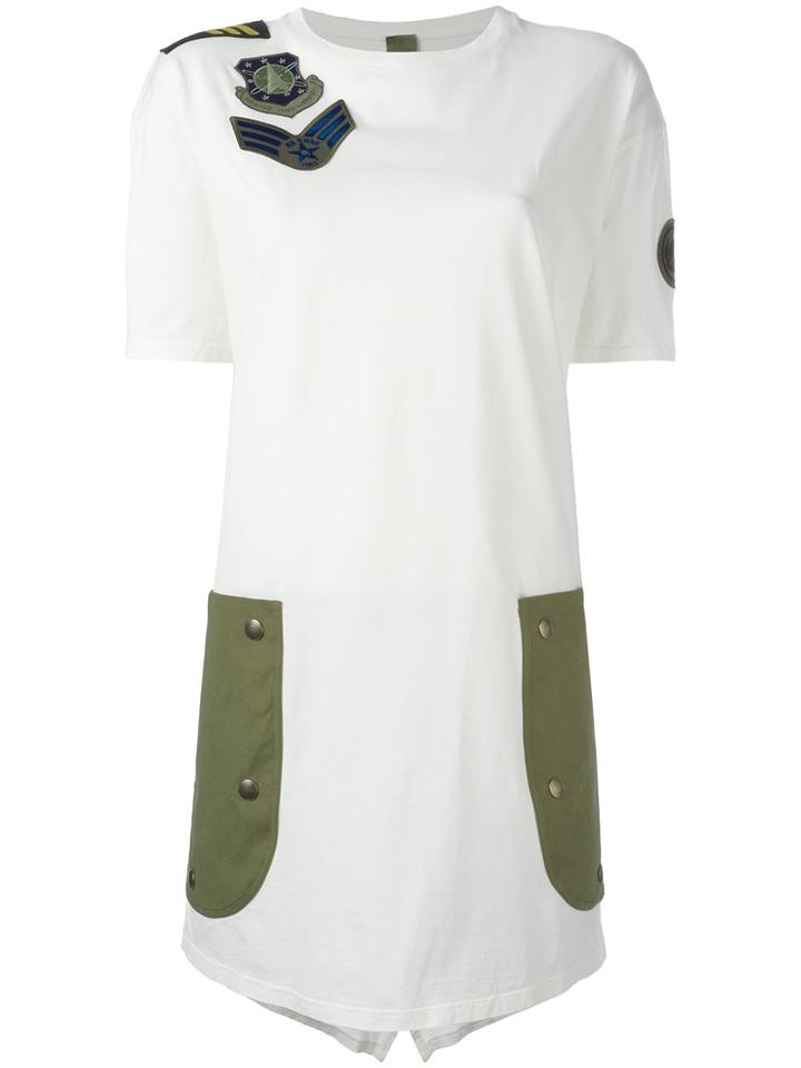 Mr & Mrs Italy Badge Detail T-shirt, Women's, Size: 40, White, Cotton/viscose/polyester