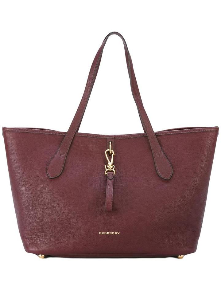 Burberry Brook Tote, Women's, Red, Cotton/calf Leather