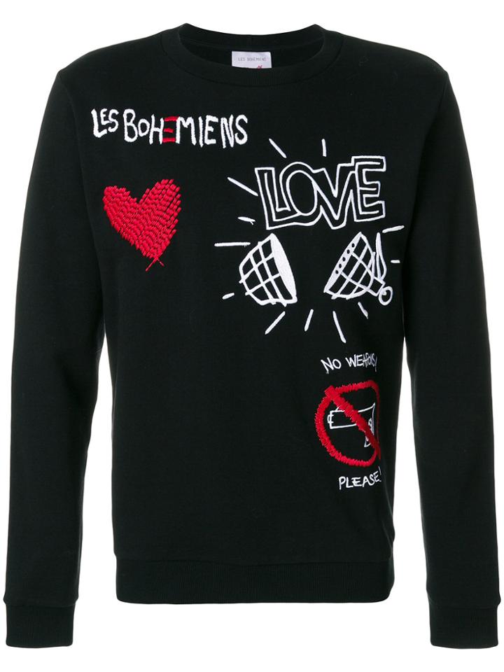 Les Bohemiens Embroidered Logo Sweatshirt - Black