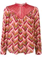 Elisabetta Franchi Geometrical Print Blouse - Pink & Purple