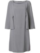 Alberta Ferretti Tailored Sleeve Shift Dress - Grey