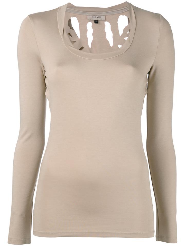 Murmur - Torn Blouse - Women - Nylon/spandex/elastane/viscose - L, Nude/neutrals, Nylon/spandex/elastane/viscose
