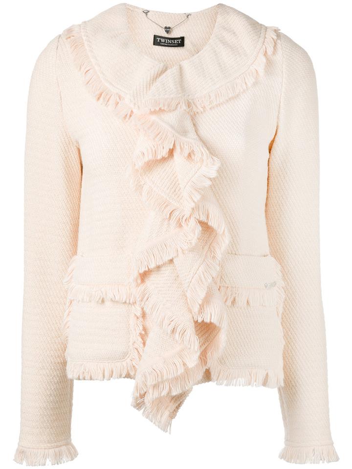Twin-set - Waterfall Jacket - Women - Cotton/polyamide/spandex/elastane - 38, Nude/neutrals, Cotton/polyamide/spandex/elastane