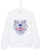 Kenzo Kids Logo Print Sweatshirt, Girl's, Size: 16 Yrs, White