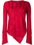 Palmer / Harding Asymmetric Hem Sweater - Red