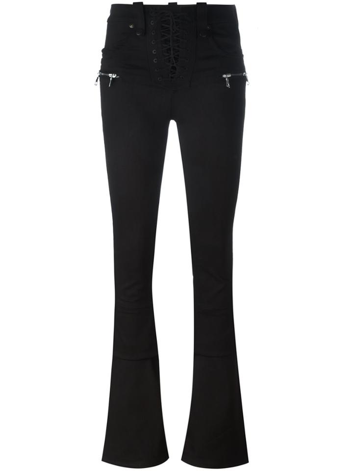Unravel Project Lace-up Front Bootcut Jeans - Black