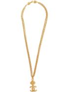 Chanel Pre-owned 1995 Autumn Cc Plate Necklace - Gold