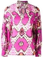 Etro - Printed Tie-fastening Blouse - Women - Silk/cotton/glass - 44, Pink/purple, Silk/cotton/glass