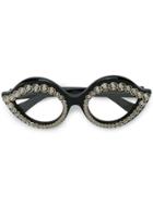 Gucci Eyewear Crystal Embellished Cat-eye Sunglasses - Black