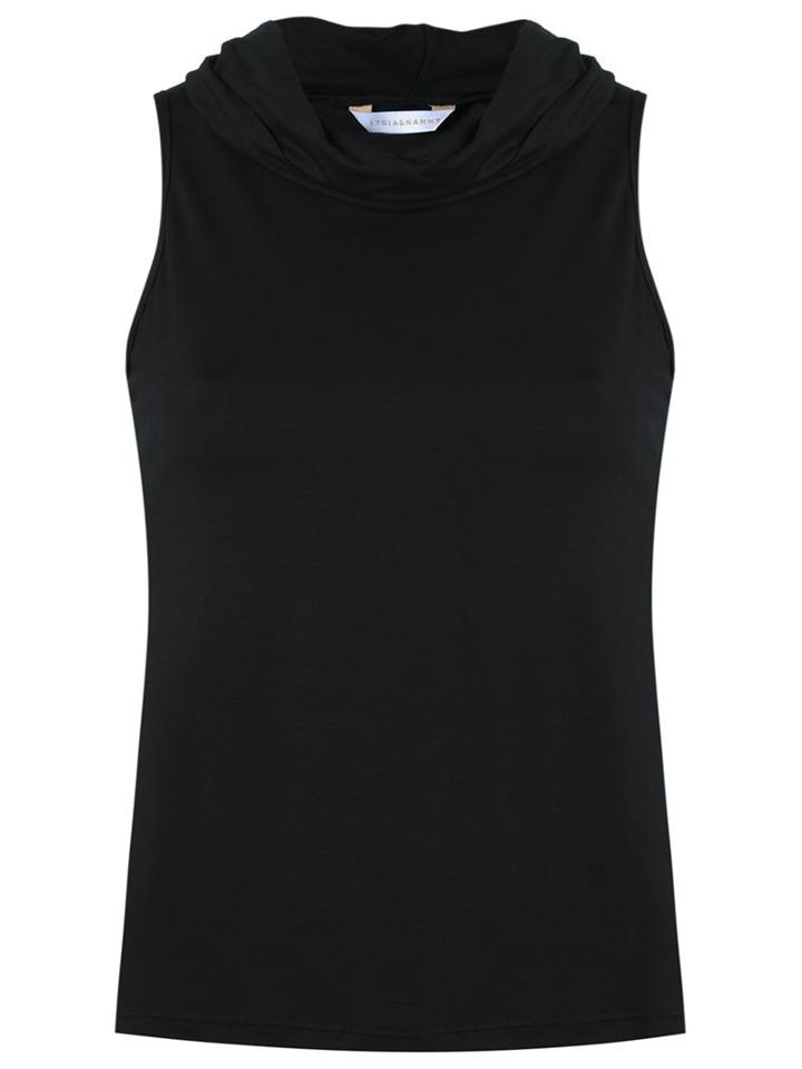 Lygia & Nanny Cowl Neck Sleeveless Blouse, Women's, Size: 40, Black, Cotton/spandex/elastane